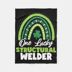 St Patricks Day One Lucky Structural Welder Fleece Blanket