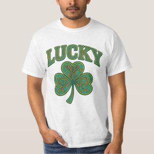 St. Patrick's Day   Ornate Lucky Shamrock Art  T-Shirt