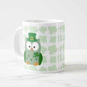St. Patrick's Day Owl Large Coffee Mug
