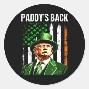 St Patricks Day Paddy's Ck Trump Irish American Classic Round Sticker