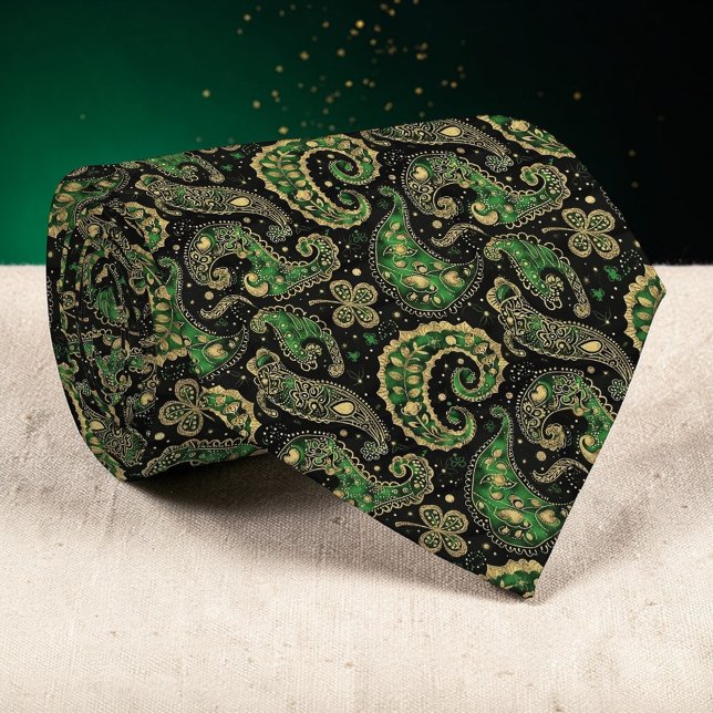 St. Patrick's Day Paisley Custom Necktie (Creator Uploaded)
