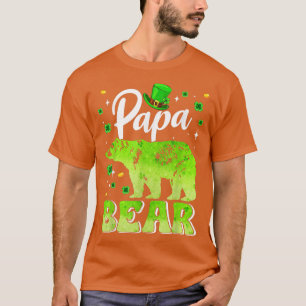 St Patricks Day Papa Bear Family Matching  T-Shirt