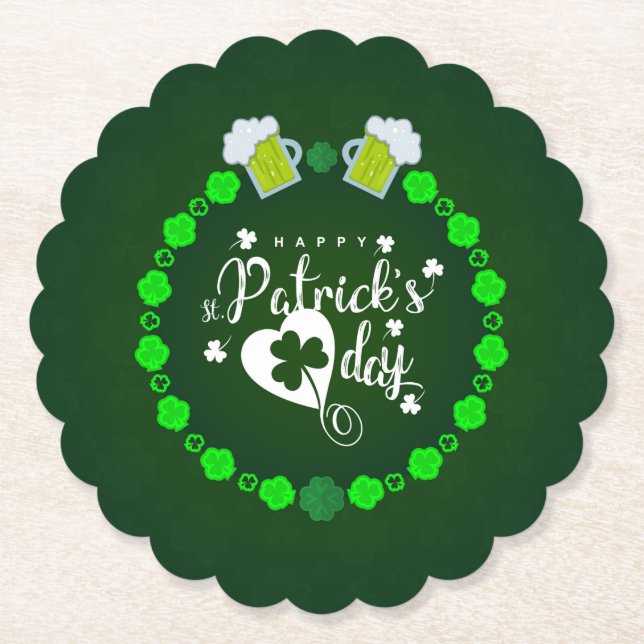 St Patrick's Day  Paper Coaster (Front)