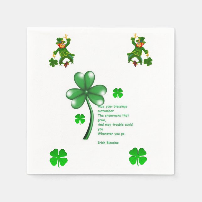 St. Patrick's Day Paper Napkins (Front)