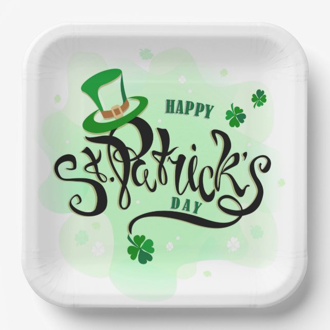 St Patrick's Day Paper Plate (Front)