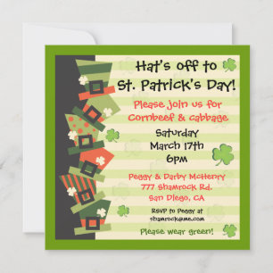St. Patrick's Day Party Hat Invitation