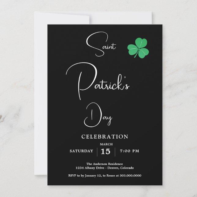 St Patricks Day Party  Invitation (Front)