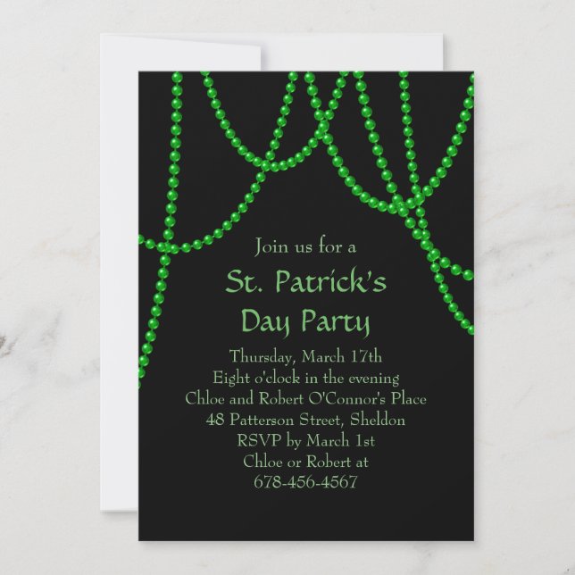 St. Patrick's Day Party Invitation - black (Front)