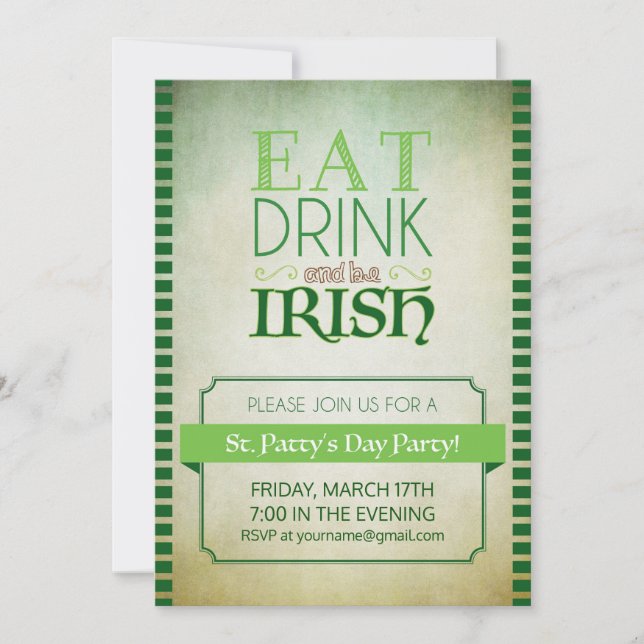 St Patricks Day Party Invite (Front)