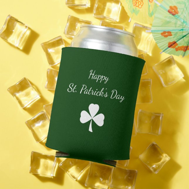 St. Patrick's Day Party Irish Shamrock Green Can Cooler (In Situ Summer)