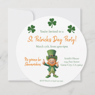 St Patrick's Day Party-Leprechaun Invitation