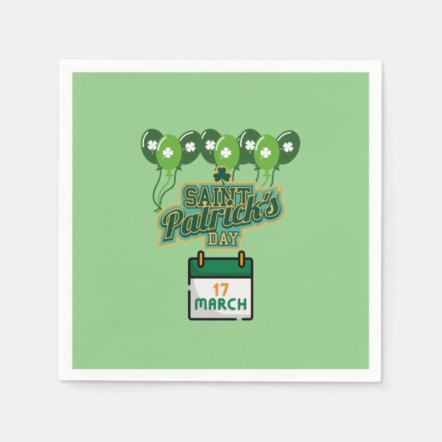 St Patrick's Day party paper napkins (Front)