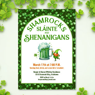 St. Patrick's Day Party Shamrocks Shenanigans Invitation