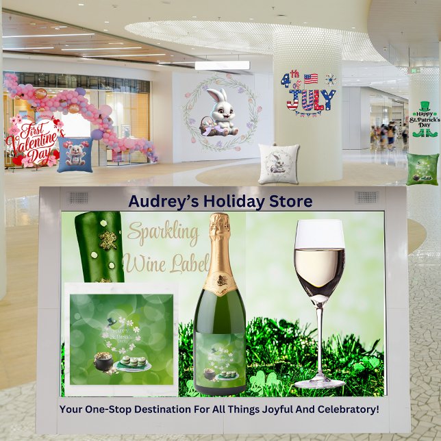 St Patrick's Day Party Sparkling Wine Label (Creator Uploaded)
