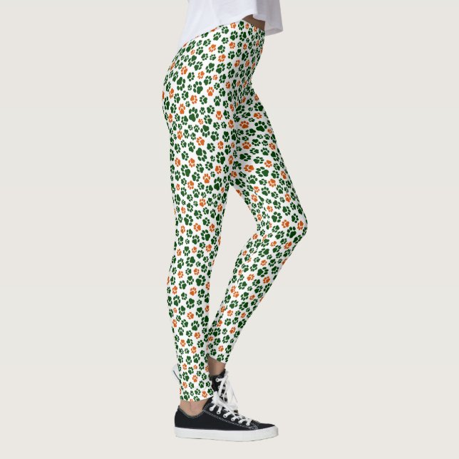 St. Patrick's Day Paw Print Leggings (Right)