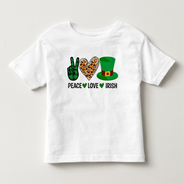 St Patrick's Day  Peace Love Irish Toddler T-Shirt (Front)