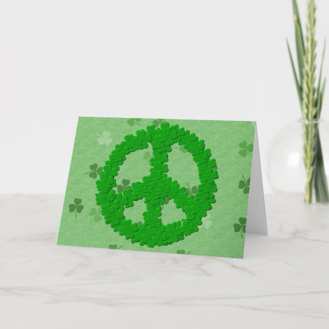 St Patrick's Day Peace Sign Card (Front)