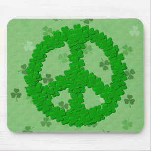St Patrick's Day Peace Sign Mouse Pad
