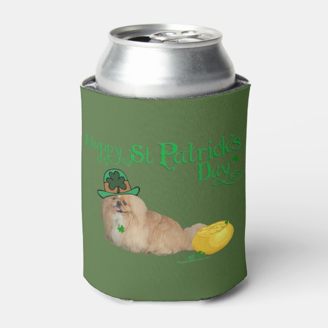 St Patricks Day Pekingese Can Cooler (Can Front)