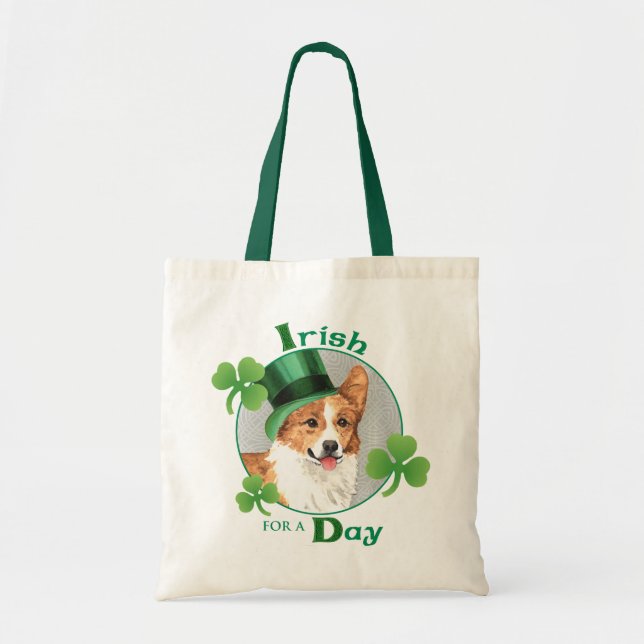 St. Patrick's Day Pembroke Welsh Corgi Tote Bag (Front)