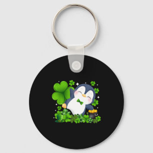 St patrick's day penguin irish shamrock animal key ring