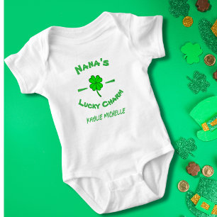 St. Patrick's Day Personalized Green Lucky Charm Baby Bodysuit