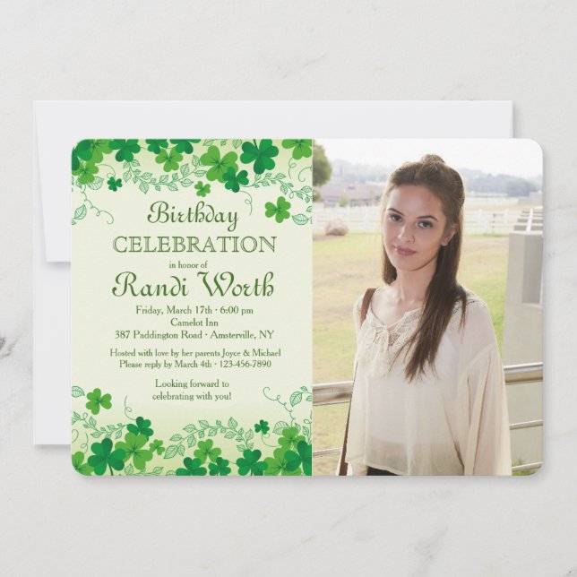 St. Patrick's Day Photo Invitation (Front)