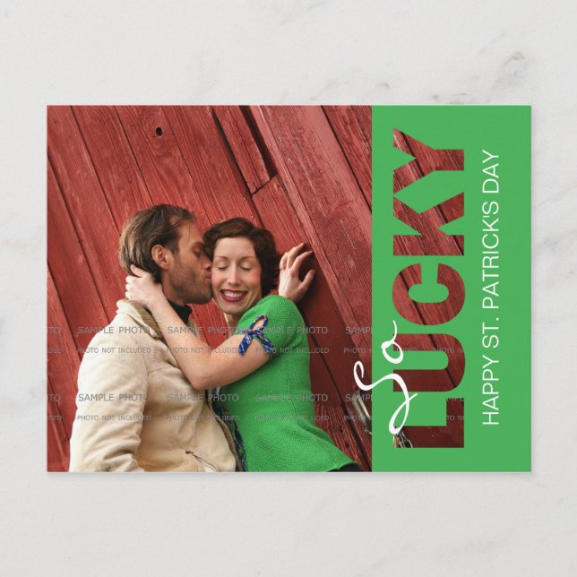 St Patrick's Day Photo Postcard Template | Cut Out (Front)