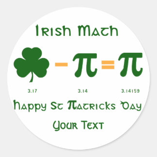 St Patricks Day & Pi Day Sticker Label Name Tags