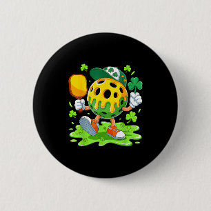 St patricks day pickleball ice cream boys 6 cm round badge