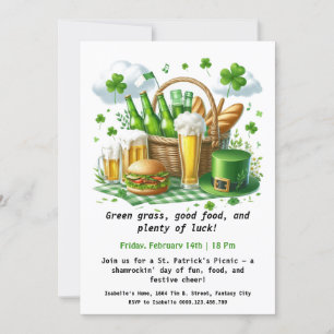 St. Patrick's Day Picnic Lucky Fun Under the Green Invitation