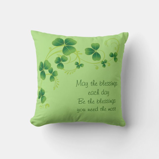 St. Patrick's Day Pillow-May The Blessings Cushion (Front)