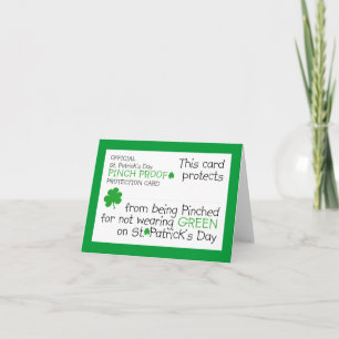 St. Patrick's Day Pinch Protection Card