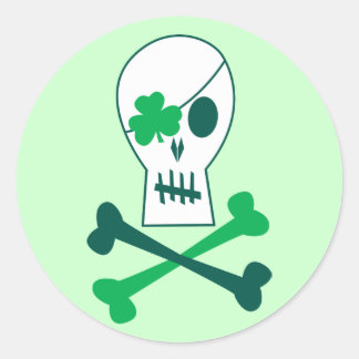 St. Patrick's Day Pirate Classic Round Sticker
