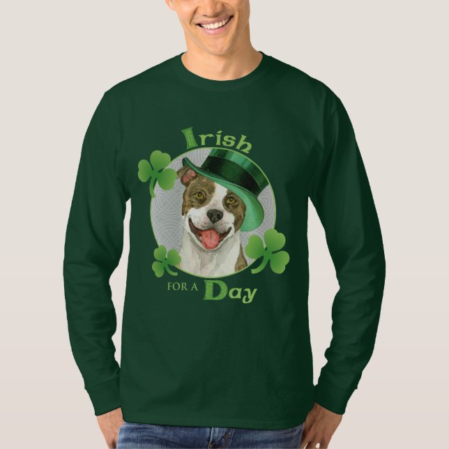 St. Patrick's Day Pit Bull T-Shirt (Front)