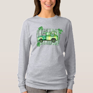 St. Patrick's Day Plaid Vintage Truck  T-Shirt