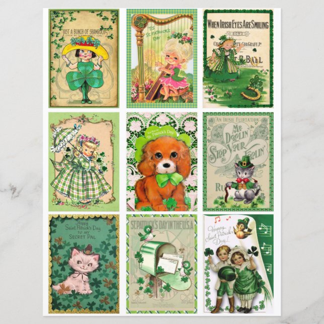 St Patrick's Day Pocket Cards ATC cards (Front)