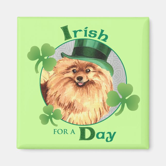 St. Patrick's Day Pomeranian Magnet (Front)