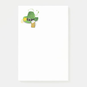 St. Patrick's Day Post it Notes Shamrock Beer