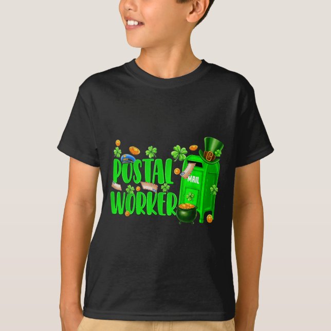 St patrick's day postal worker irish post office T-Shirt (Front)