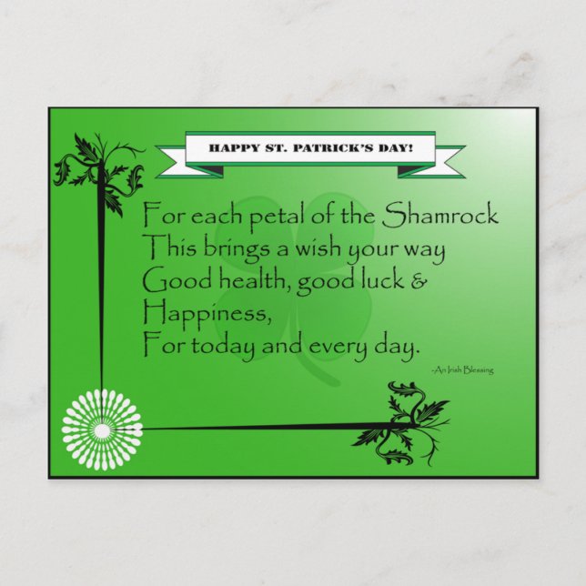 St Patrick's Day_Postcard Postcard (Front)
