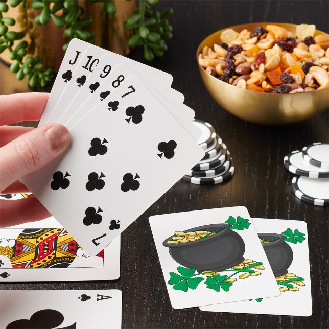 St Patricks Day Pot of Gold and Lucky Shamrocks  Playing Cards (Creator Uploaded)