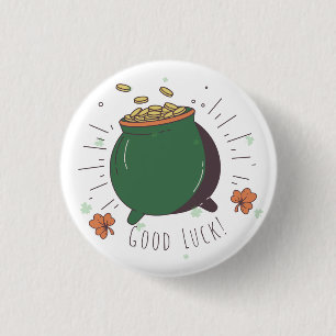St. Patrick's Day Pot of Gold Fun Good Luck Button