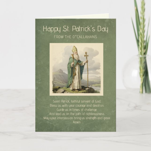 St. Patrick's Day prayer and blessing Card (Front)