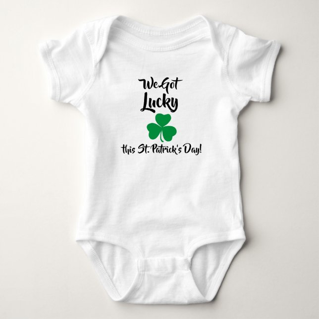 St. Patrick's Day Pregnancy Announcement Baby Bodysuit (Front)