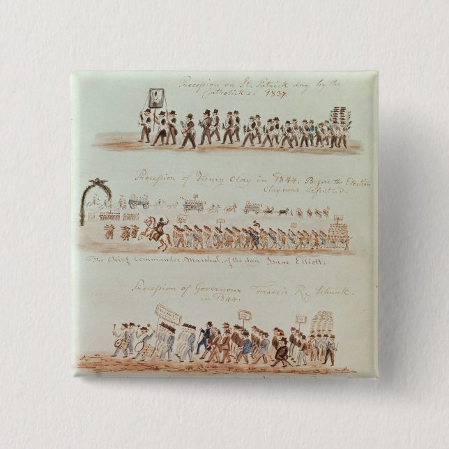 St. Patrick's Day procession 15 Cm Square Badge (Front)