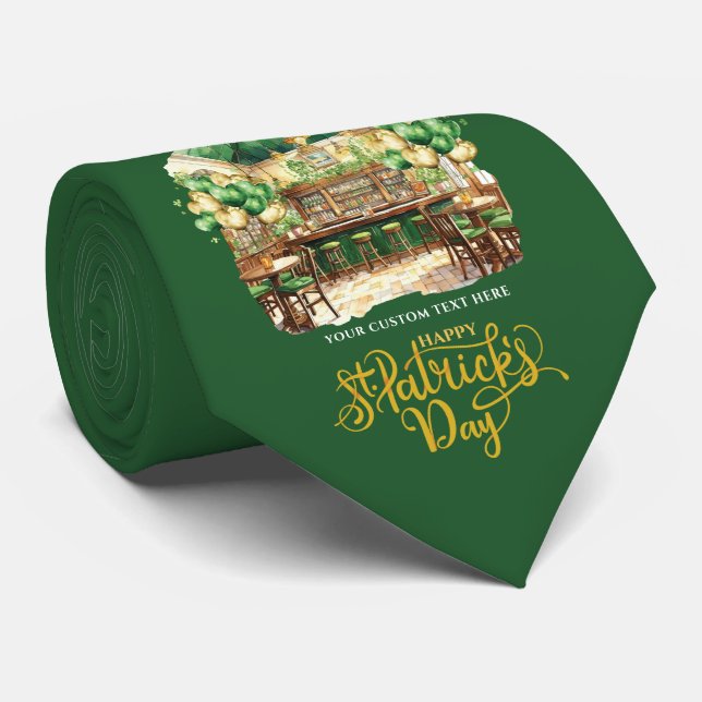 St. Patrick's Day Pub Party Personalised Tie (Rolled)