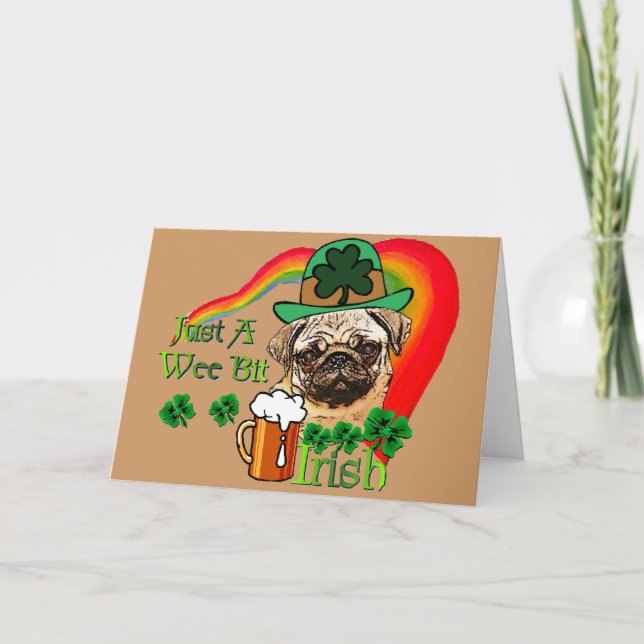 St. Patrick's Day Pug Card (Front)