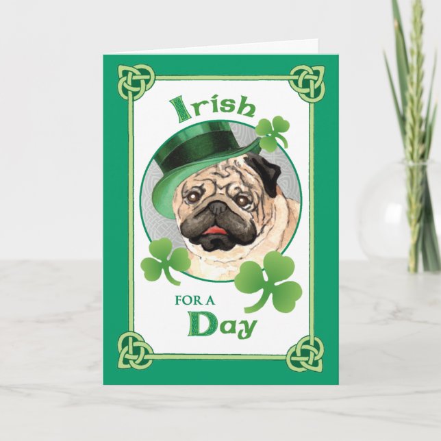 St. Patrick's Day Pug Card (Front)