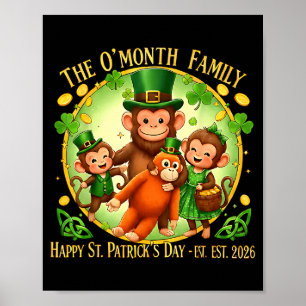 St patricks day punch monkey funny cute animal poster